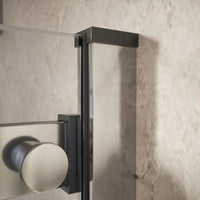 Box doccia angolare 100x100cm due ante scorrevoli  vetro 8mm trasparente profili cromati h195 | Creta