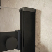 Box doccia angolare 70x120cm due ante scorrevoli  vetro 8mm trasparente profili nero opaco h195 | Creta