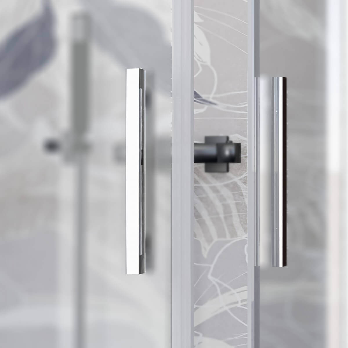 Box Doccia H195 Satinato 6mm Doppia Porta Scorrevole - 100x100