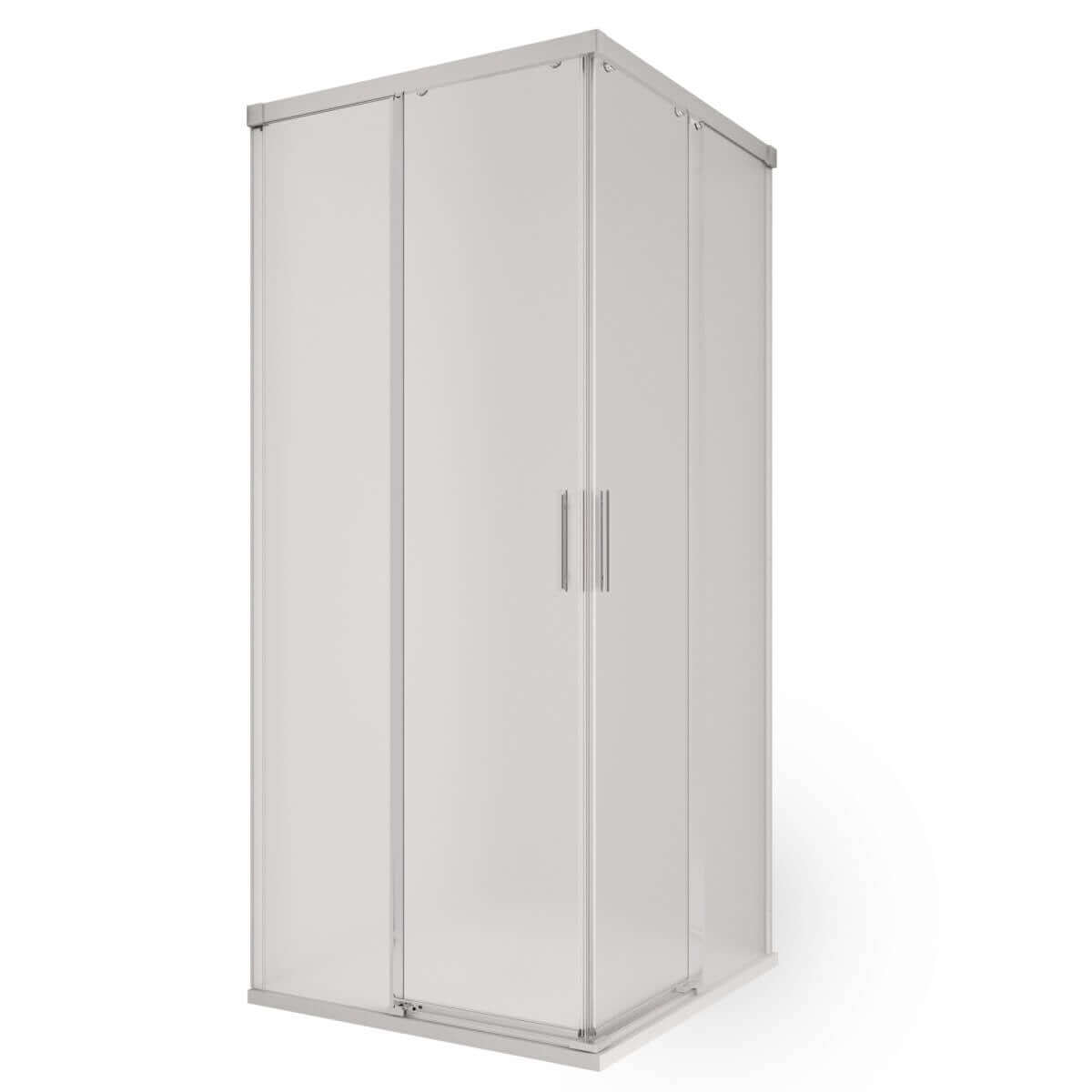 Box Doccia H195 Satinato 6mm Doppia Porta Scorrevole - 100x100