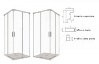 Box Doccia H195 Satinato 6mm Doppia Porta Scorrevole - 70x80