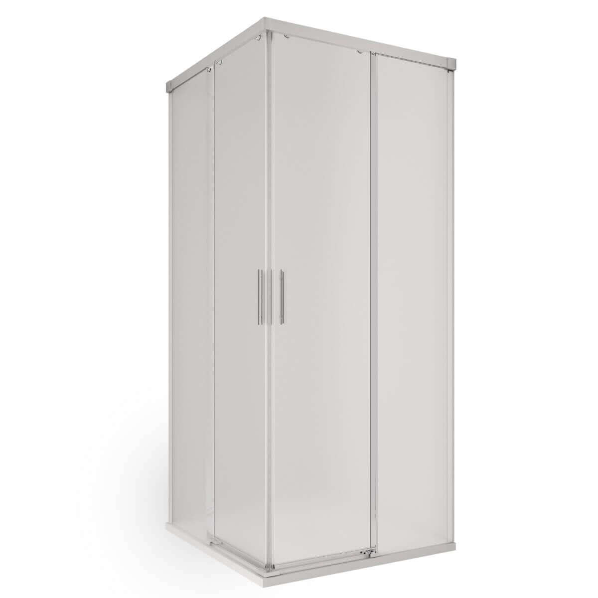 Box Doccia H195 Satinato 6mm Doppia Porta Scorrevole - 100x100
