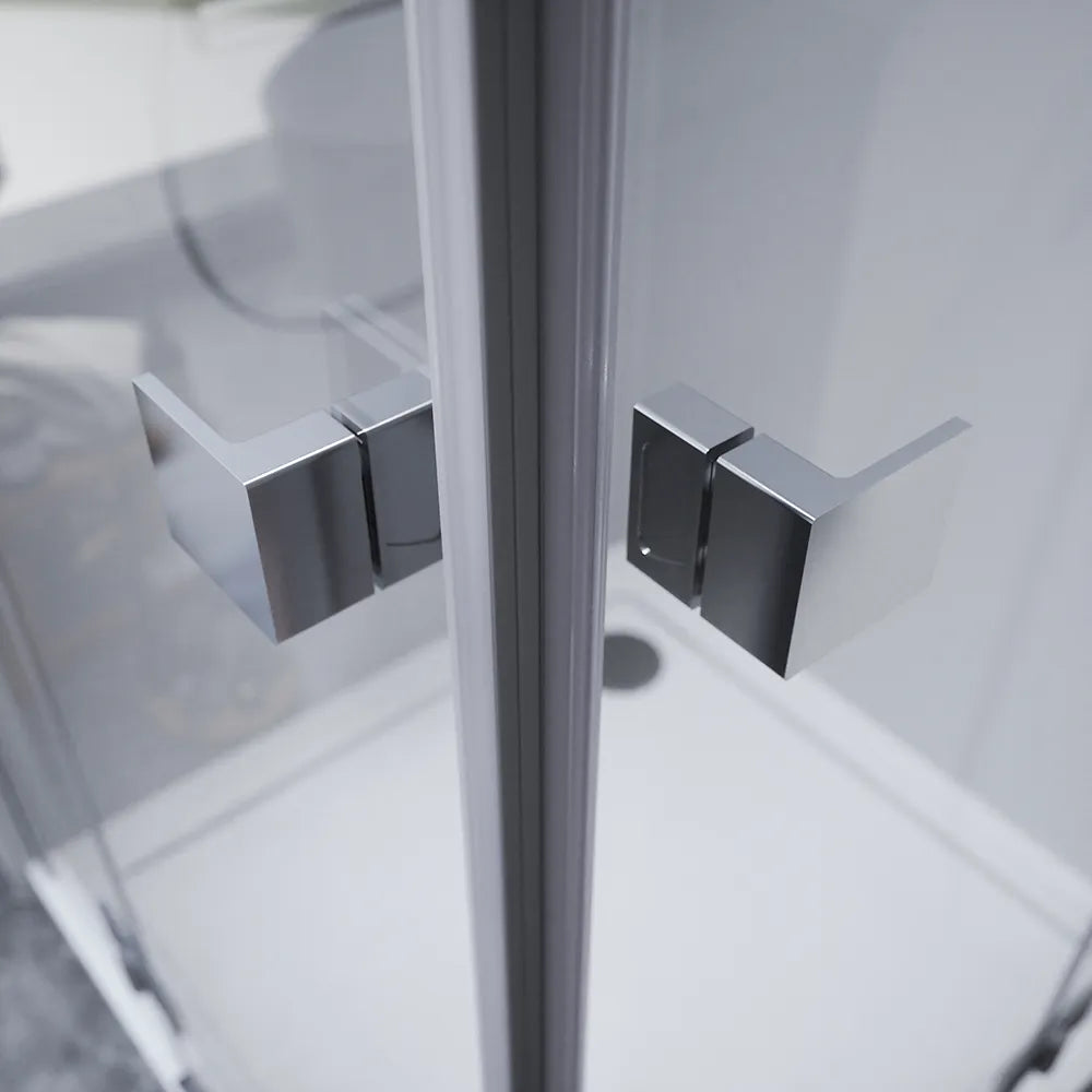 Box doccia 80x110cm doppio battente con cerniere profili cromati e vetro da 8mm trasparente h195 | Fiji