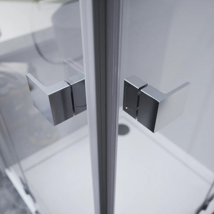 Box doccia 120x80cm doppio battente con cerniere profili cromati e vetro da 8mm trasparente h195 | Fiji