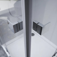 Box doccia 80x80cm doppio battente con cerniere profili cromati e vetro da 8mm trasparente h195 | Fiji