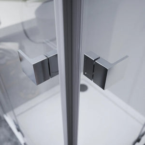 Box doccia 120x70cm doppio battente con cerniere profili cromati e vetro da 8mm trasparente h195 | Fiji