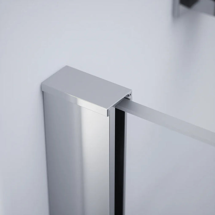 Box doccia 80x110cm doppio battente con cerniere profili cromati e vetro da 8mm trasparente h195 | Fiji