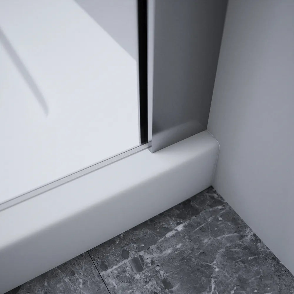 Box doccia 110x100cm doppio battente con cerniere profili cromati e vetro da 8mm trasparente h195 | Fiji
