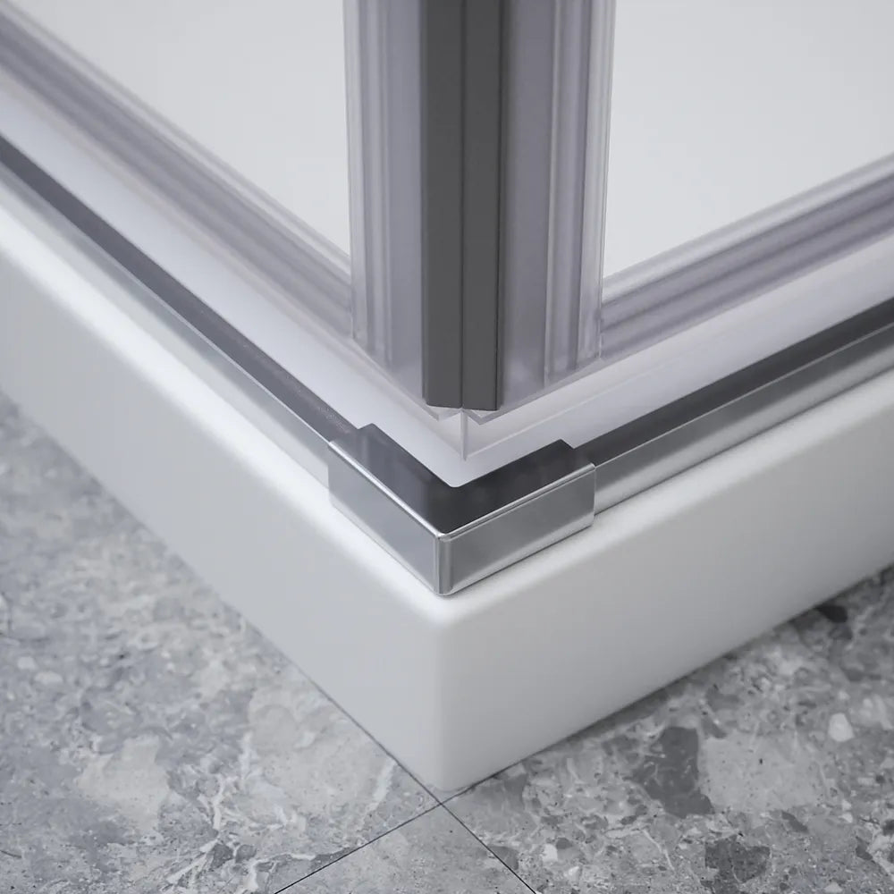 Box doccia 120x110cm doppio battente con cerniere profili cromati e vetro da 8mm trasparente h195 | Fiji