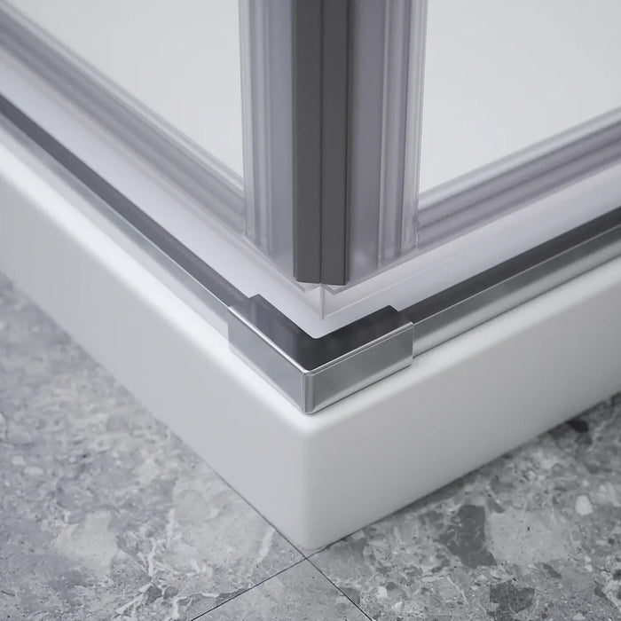 Box doccia 120x70cm doppio battente con cerniere profili cromati e vetro da 8mm trasparente h195 | Fiji