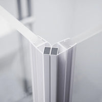 Box doccia 90x80cm doppio battente con cerniere profili cromati e vetro da 8mm trasparente h195 | Fiji