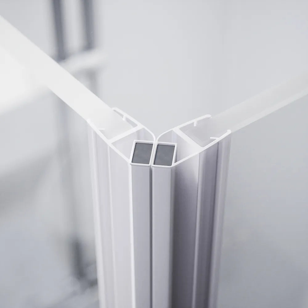 Box doccia 80x110cm doppio battente con cerniere profili cromati e vetro da 8mm trasparente h195 | Fiji