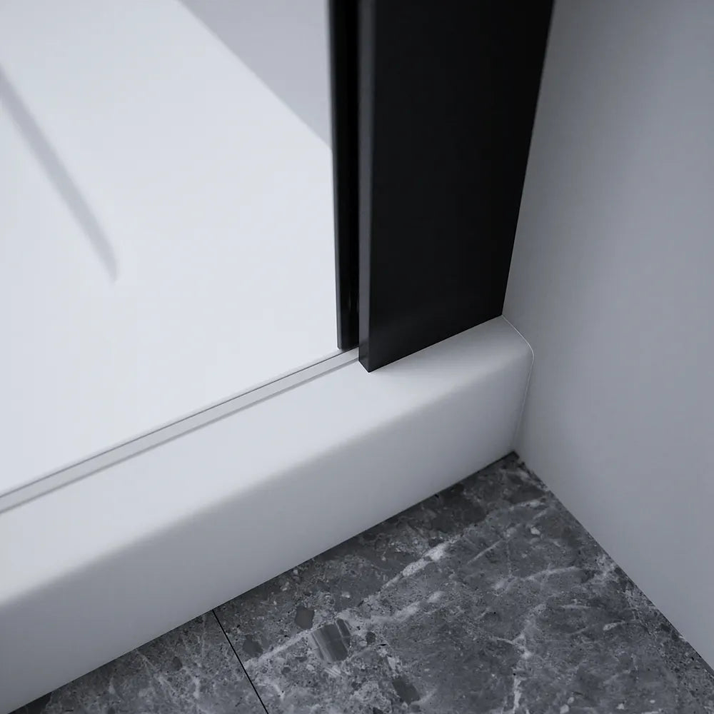 Box doccia 70x70cm doppio battente con cerniere profili nero opaco e vetro da 8mm trasparente h195 | Fiji