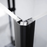 Box doccia 80x100cm doppio battente con cerniere profili nero opaco e vetro da 8mm trasparente h195 | Fiji