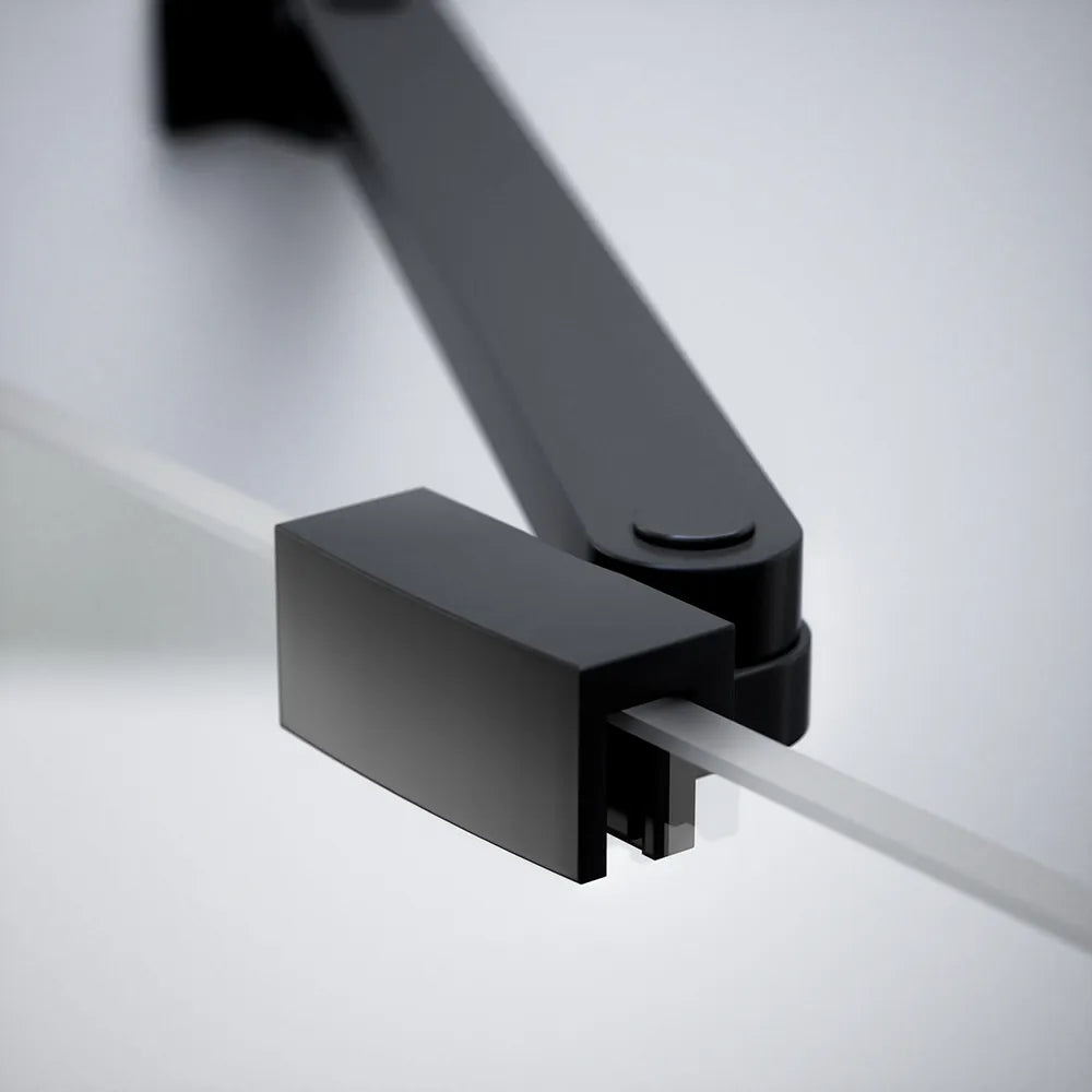 Box doccia 70x80cm doppio battente con cerniere profili nero opaco e vetro da 8mm trasparente h195 | Fiji