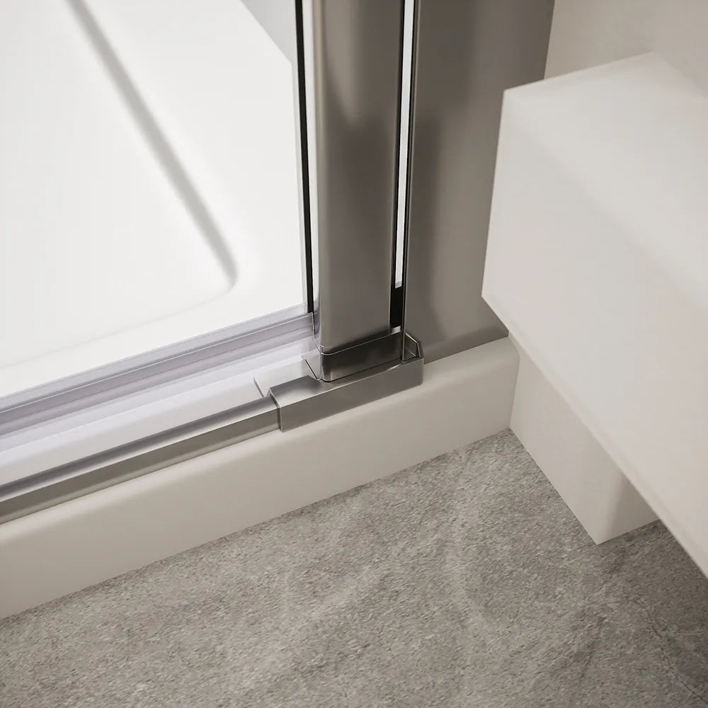 Box doccia angolare 100x100cm doppio battente profili cromati e vetro da 8mm trasparente h195 | Fiji
