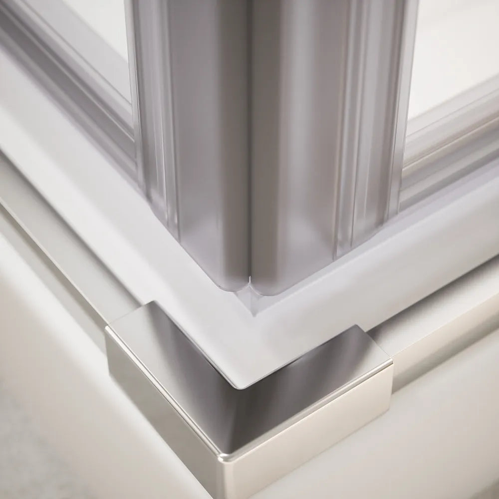 Box doccia angolare 70x70cm doppio battente profili cromati e vetro da 8mm trasparente h195 | Fiji