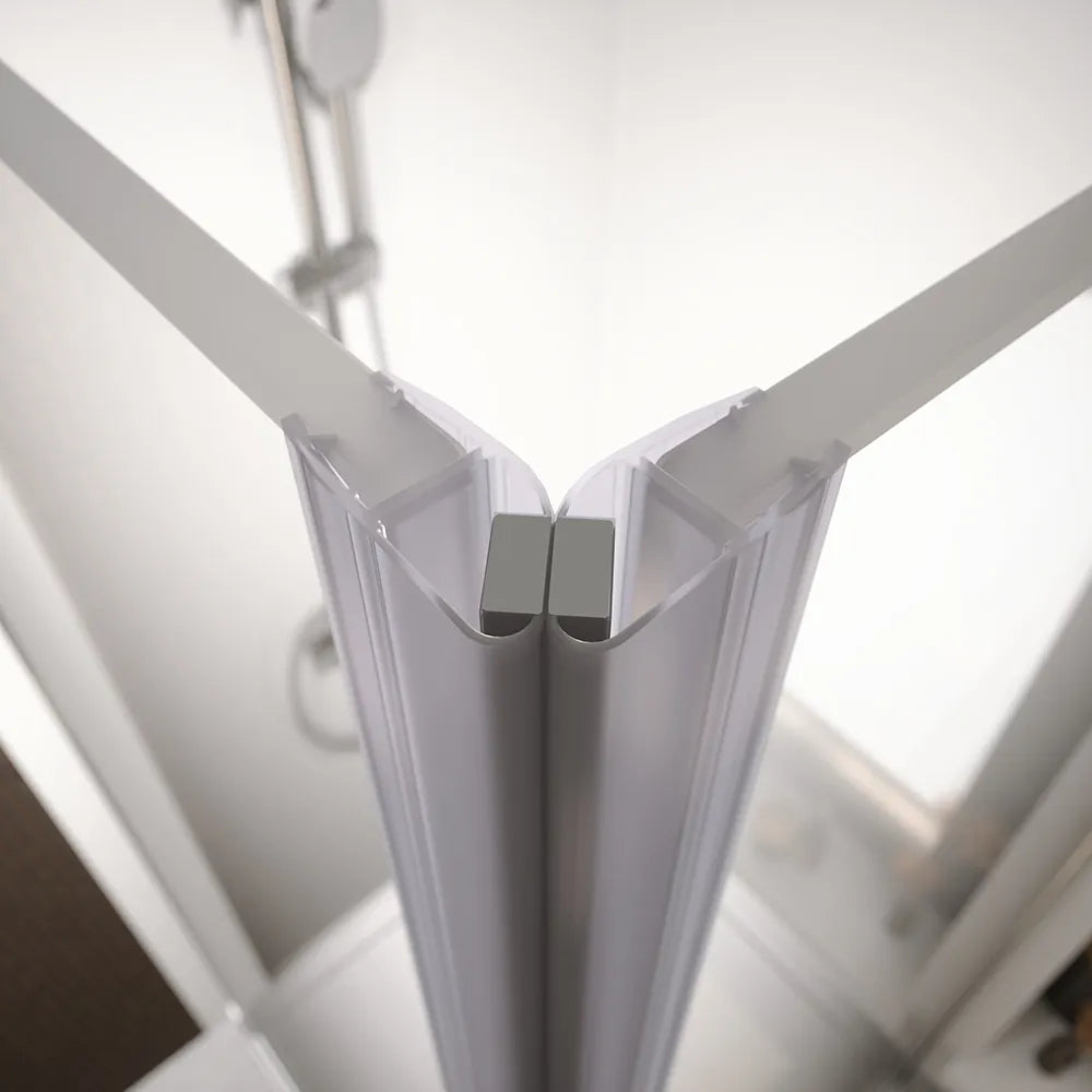 Box doccia angolare 80x90cm doppio battente profili cromati e vetro da 8mm trasparente h195 | Fiji