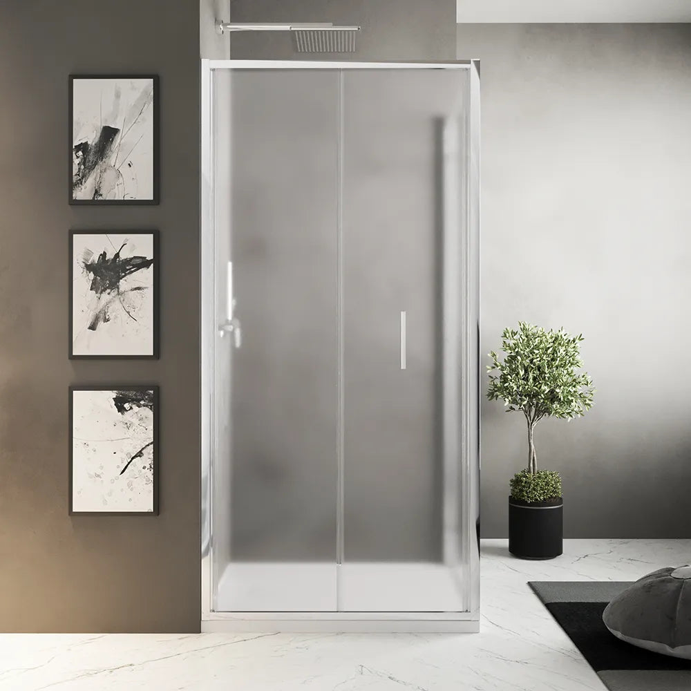 Box doccia slim 70x75cm con porta a libro e parete fissa profili cromati e vetro 6mm opaco h190| Portofino