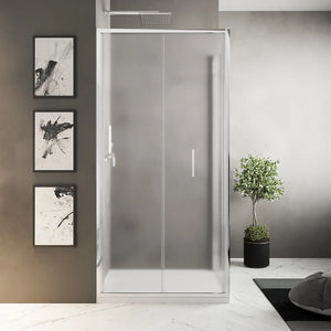 Box doccia slim 70x75cm con porta a libro e parete fissa profili cromati e vetro 6mm opaco h190| Portofino