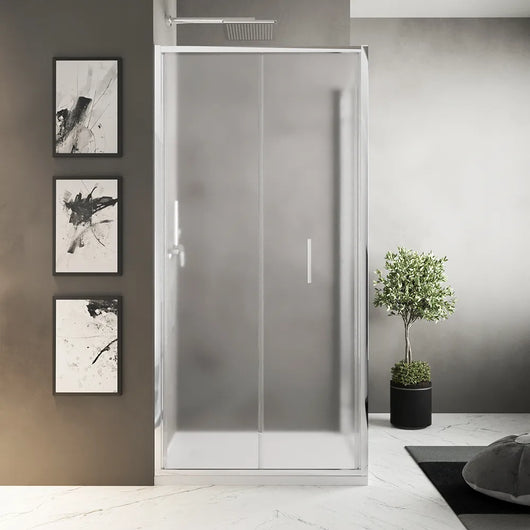 Box doccia slim 70x75cm con porta a libro e parete fissa profili cromati e vetro 6mm opaco h190| Portofino