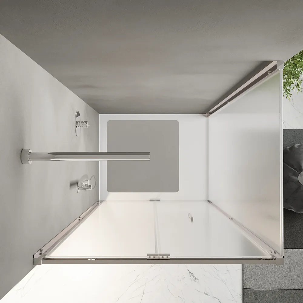 Box doccia slim 70x75cm con porta a libro e parete fissa profili cromati e vetro 6mm opaco h190| Portofino