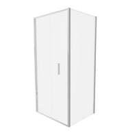 Box doccia slim 70x75cm con porta a libro e parete fissa profili cromati e vetro 6mm opaco h190| Portofino