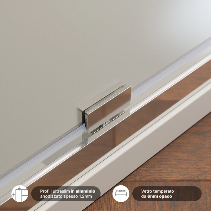 Box doccia 100x70 cm con apertura a battente vetro 6mm opaco h195 cm | Aruba