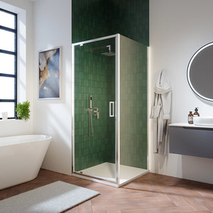 Box doccia 80x100 cm con apertura a battente vetro 6mm trasparente h195 cm | Aruba