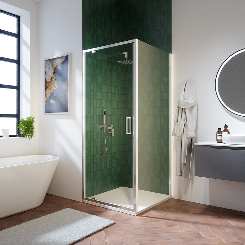 Box doccia 100x100 cm con apertura a battente vetro 6mm trasparente h195 cm | Aruba