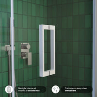 Box doccia 100x70cm con apertura a libro vetro 6mm trasparente h195 cm | Aruba