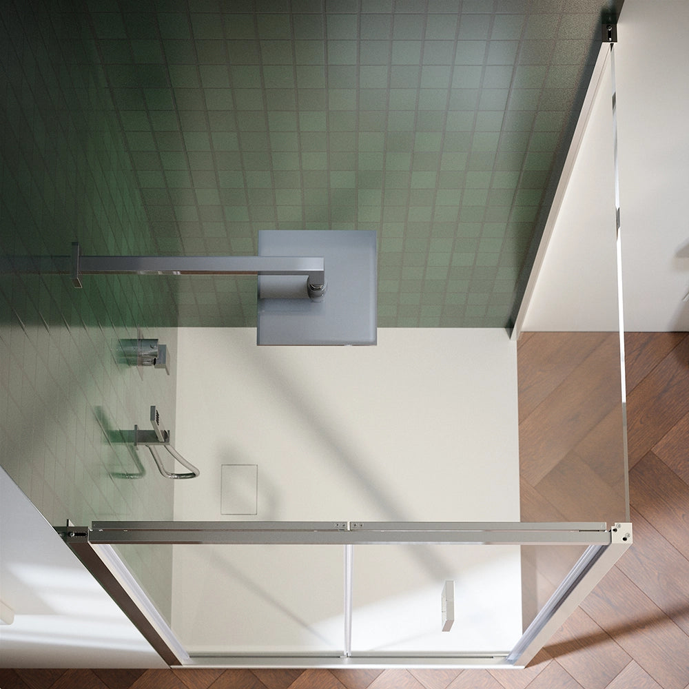 Box doccia 80x80 cm con apertura a libro vetro 6mm trasparente h195 cm | Aruba