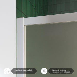 Box doccia 100x80 cm con apertura scorrevole vetro 6mm opaco h195 cm | Aruba