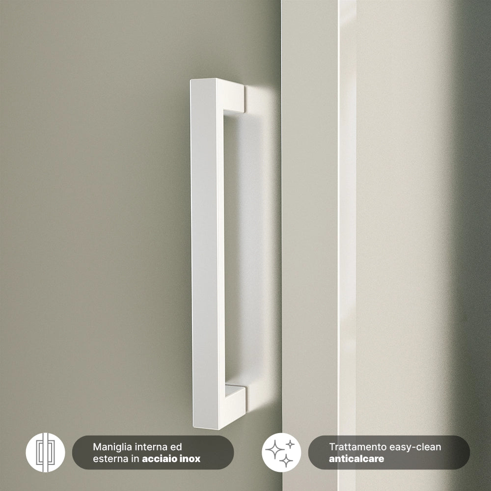 Box doccia 140x80 cm con apertura scorrevole vetro 6mm opaco h195 cm | Aruba