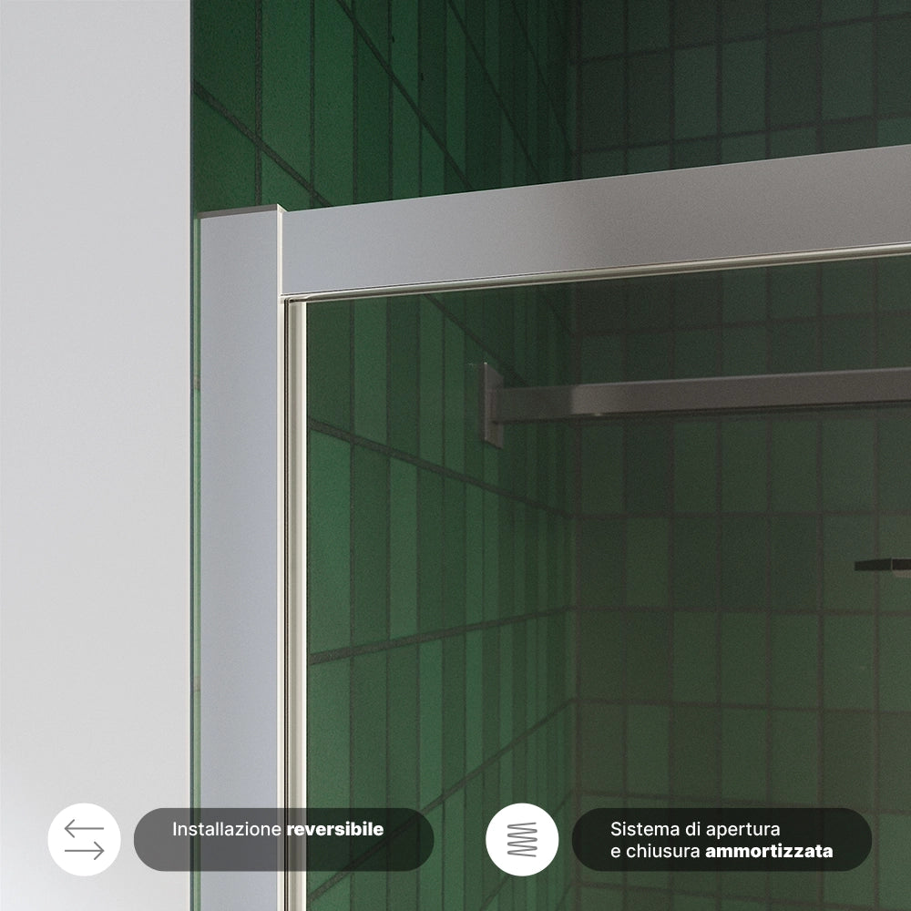 Box doccia 150x70 cm con apertura scorrevole vetro 6mm trasparente h195 cm | Aruba