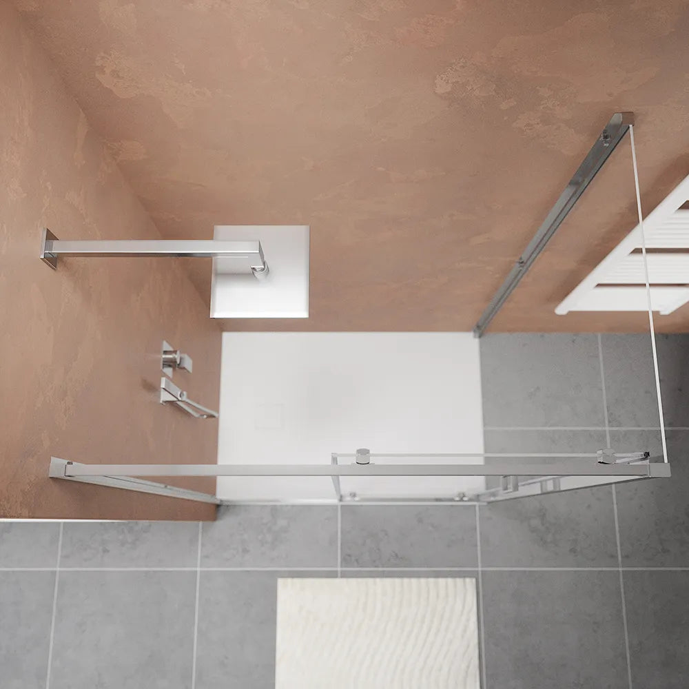 Box doccia 140x80cm scorrevole vetro temperato 6 mm trasparente h185 | Tonga
