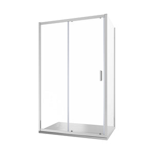 Box doccia 125x90 cm scorrevole vetro 6mm trasparente profili cromati h185 | Tonga