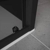 Box doccia 140x70 cm  scorrevole vetro 6mm fumè profili nero opaco h185 | Tonga