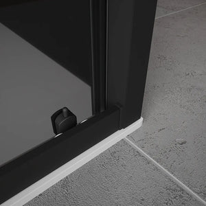 Box doccia 140x70 cm  scorrevole vetro 6mm fumè profili nero opaco h185 | Tonga