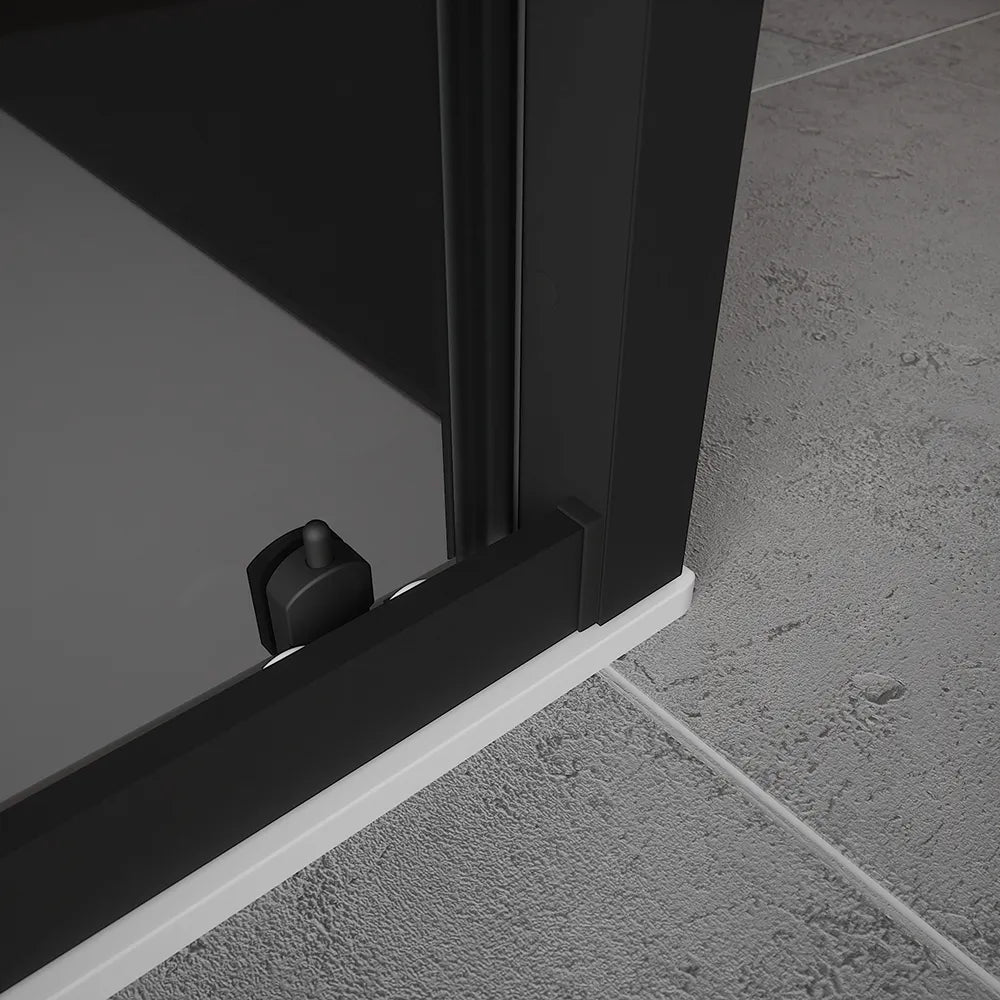 Box doccia 120x80 cm  scorrevole vetro 6mm fumè profili nero opaco h185 | Tonga