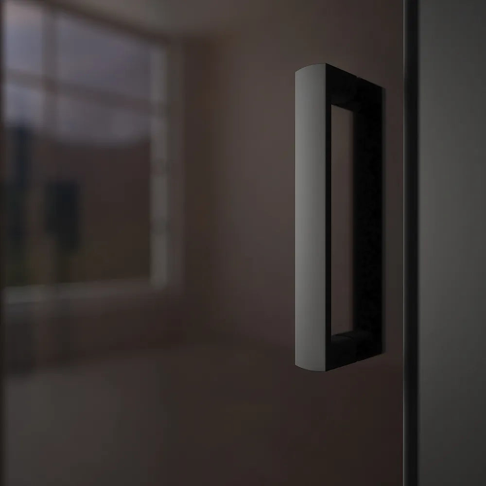 Box doccia 140x80 cm scorrevole vetro 6mm fumè profili nero opaco h185 | Tonga