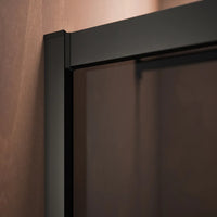 Box doccia 100x80 cm scorrevole vetro 6mm fumè profili nero opaco h185 | Tonga