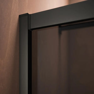 Box doccia 120x80 cm  scorrevole vetro 6mm fumè profili nero opaco h185 | Tonga