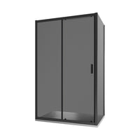 Box doccia 120x80 cm  scorrevole vetro 6mm fumè profili nero opaco h185 | Tonga