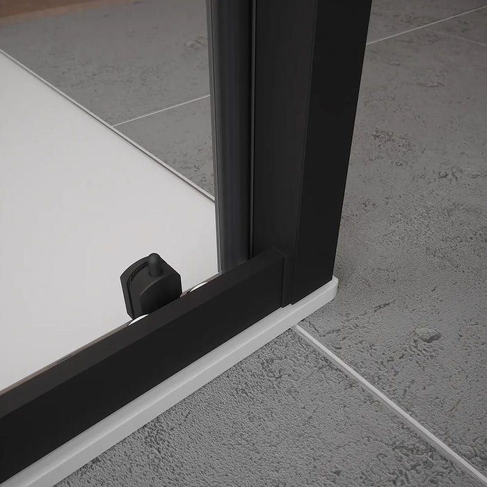 Box doccia 100x80 cm scorrevole vetro 6mm trasparente profili nero opaco h185 | Tonga