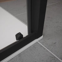 Box doccia 105x80 cm scorrevole vetro 6mm trasparente profili nero opaco h185 | Tonga