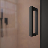 Box doccia 115x70 cm  scorrevole vetro 6mm trasparente profili nero opaco h185 | Tonga