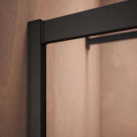 Box doccia 115x70 cm  scorrevole vetro 6mm trasparente profili nero opaco h185 | Tonga