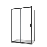 Box doccia 105x80 cm scorrevole vetro 6mm trasparente profili nero opaco h185 | Tonga