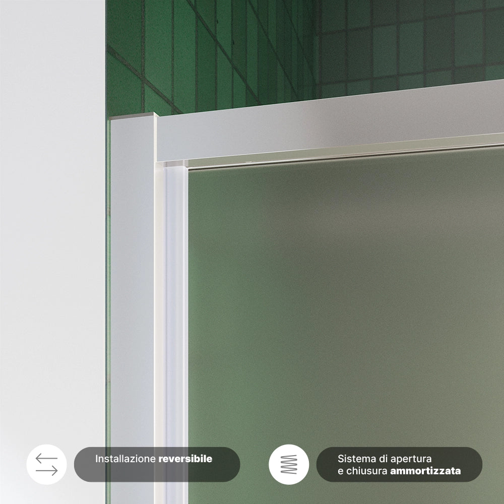 Box doccia 80x80 cm con apertura a libro vetro 6mm opaco h195 cm | Aruba